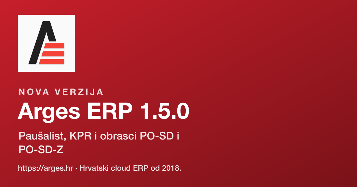 Arges ERP 1.5.0: Paušalist, KPR i obrasci PO-SD i PO-SD-Z