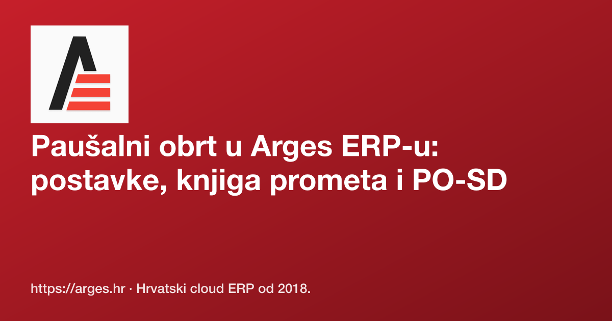 Paušalni obrt u Arges ERP-u: postavke, knjiga prometa i PO-SD