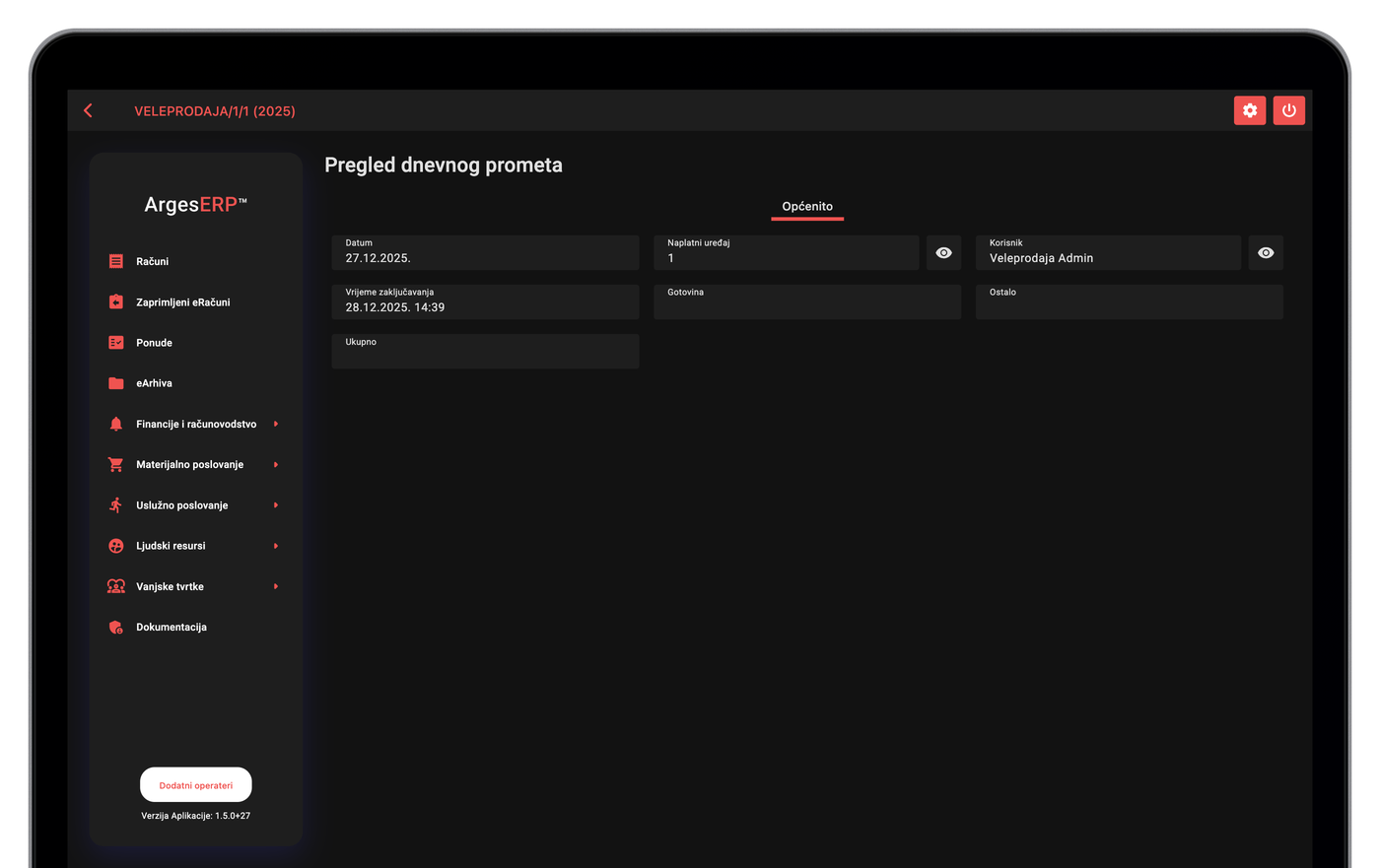 Dnevni prometi - prikaz pojedinog zapisa