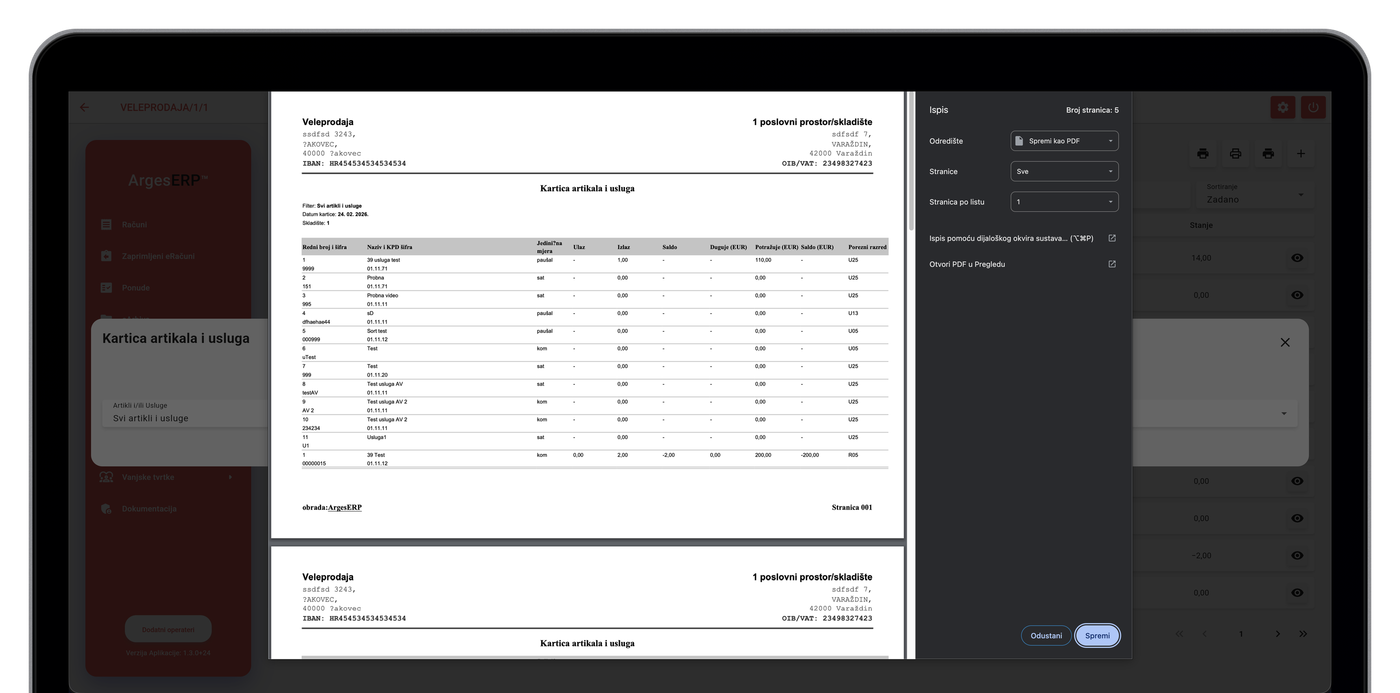 Kartica artikala i usluga
